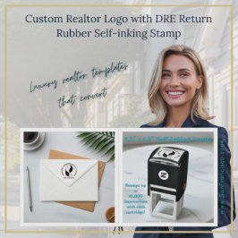 Benutzerdefiniertes Makler-Logo mit DRE-Rücksende- Permastempel