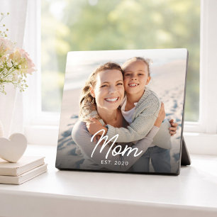 Benutzerdefiniertes Mama Modernes Skript Foto Fotoplatte