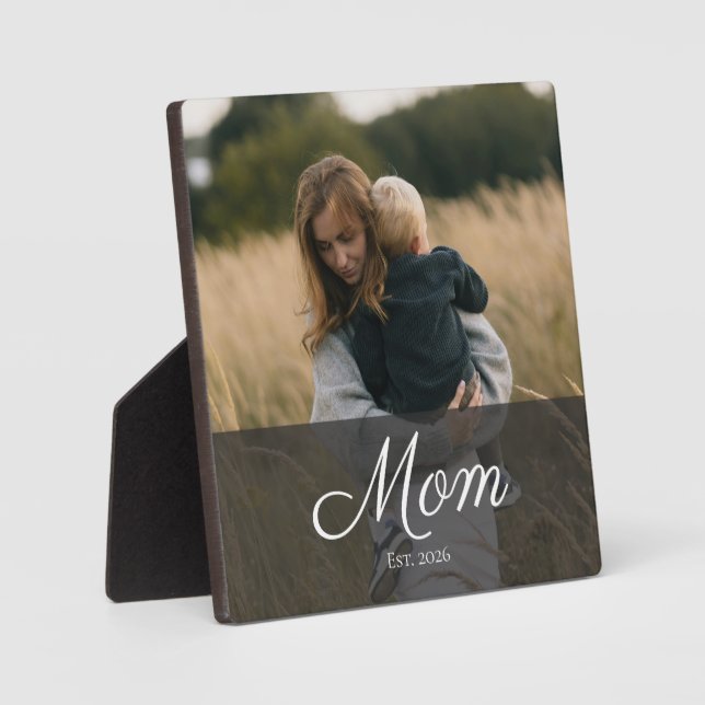 Benutzerdefiniertes Mama Modernes Skript Foto Fotoplatte (Vorderseite)
