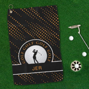 Benutzerdefiniertes männliches Golfer-Silhouette-M Golfhandtuch