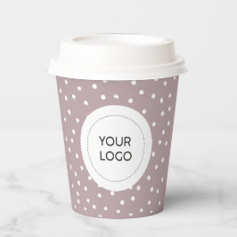 Benutzerdefiniertes Mauve-Minimal-Firmenlogo Pappbecher