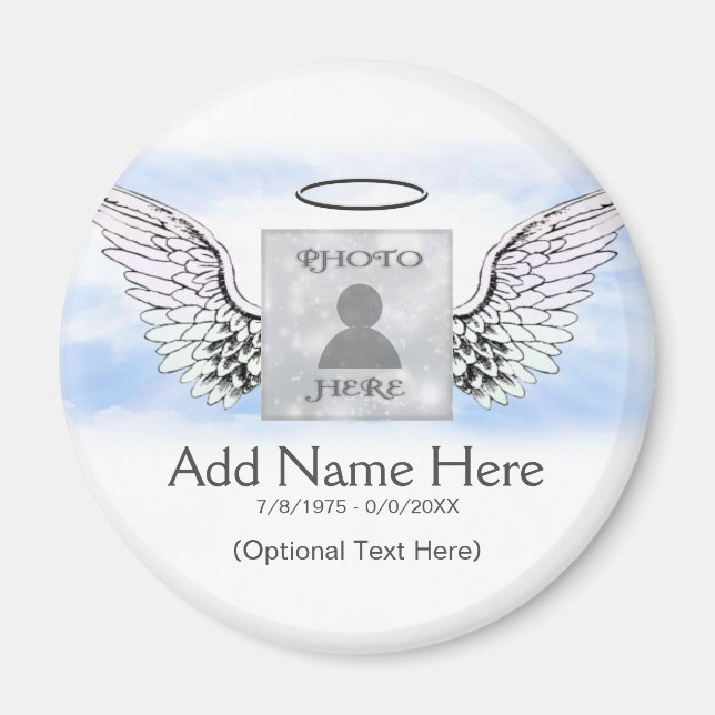 Benutzerdefiniertes Memorial | Angel Wings and Clo Magnet (Vorne)