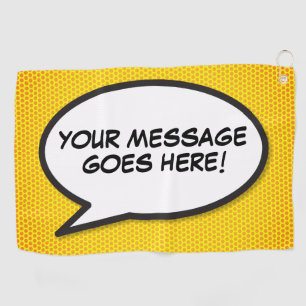Benutzerdefiniertes Message Speech Bubble Fun Comi Golfhandtuch