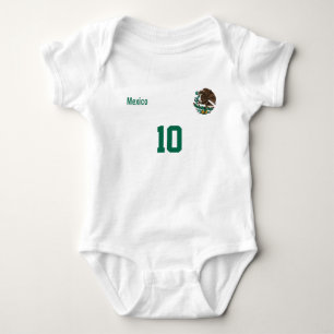 Benutzerdefiniertes Mexiko-Outfit mit Name & Numme Baby Strampler