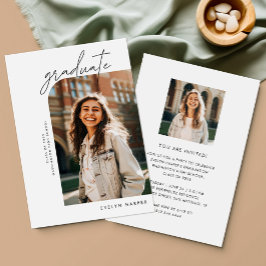 Benutzerdefiniertes Minimal Elegantes Graduierungs Einladung