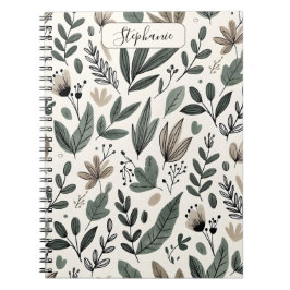 Benutzerdefiniertes minimalistisches botanisches J Notizblock