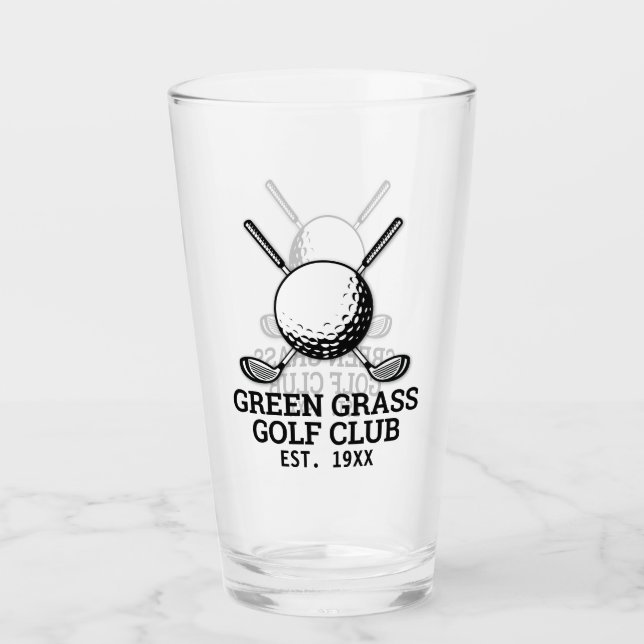 Benutzerdefiniertes Minimalistisches Golf Club Log Glas (Vorderseite)