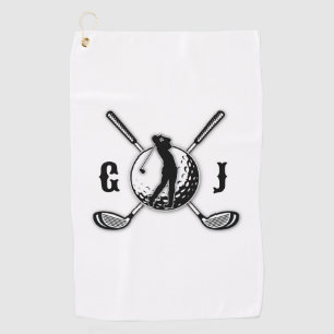 Benutzerdefiniertes Minimalistisches Golf Monogram Golfhandtuch