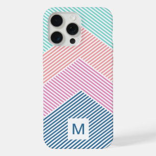 Benutzerdefiniertes Mint Grün Blau Pink Orange Str iPhone 15 Pro Max Hülle