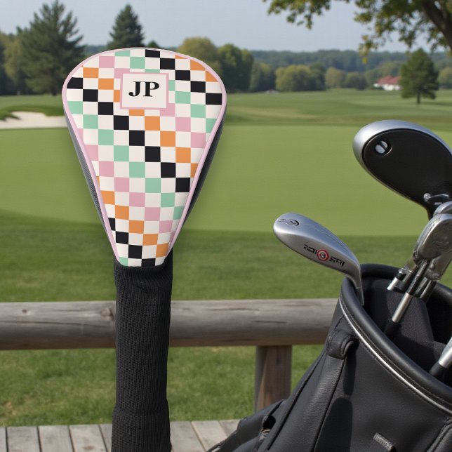 Benutzerdefiniertes Mit Monogramm Retro-Prüfbrett Golf Headcover (Von Creator hochgeladen)