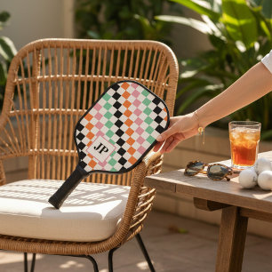 Benutzerdefiniertes Mit Monogramm Retro-Prüfbrett Pickleball Schläger