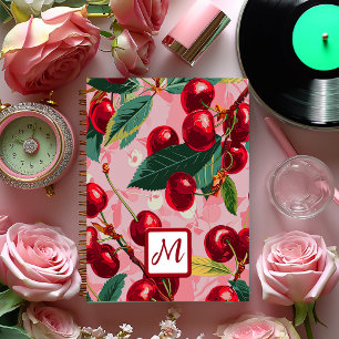Benutzerdefiniertes Mit Monogramm rosa Retro-Cherr Planer