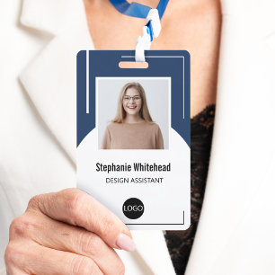 Benutzerdefiniertes Mitarbeiter-Foto-ID-Logo Navy  Ausweis