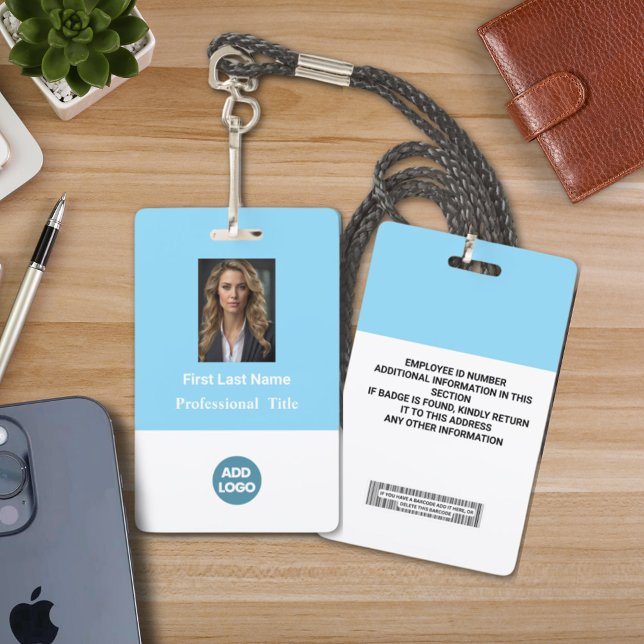 Benutzerdefiniertes Mitarbeiter-ID-Abzeichen - Nam Ausweis (Personalized Badge Id With Photo, Name, Logo And Barcode.. 
Custom Your Badge Id Card For Any Job)