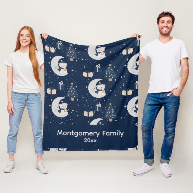 Benutzerdefiniertes Mitternachtsweihnachten | Navy Fleecedecke (Beispiel)
