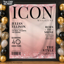 Benutzerdefiniertes Mode-Magazin-Banner, Rose-Gold