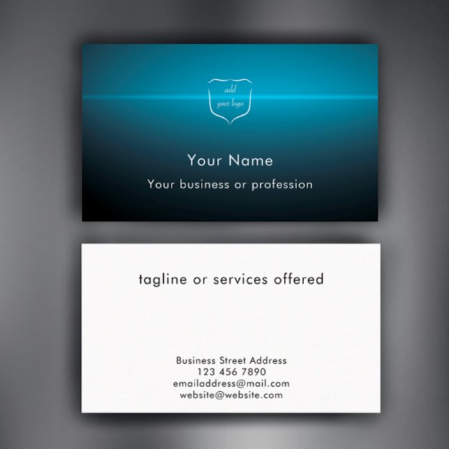 Benutzerdefiniertes modernes, cooles Logo-Technolo Visitenkarte (Personalize these unique modern business cards. Add your logo and business details. Blue stylish.
)