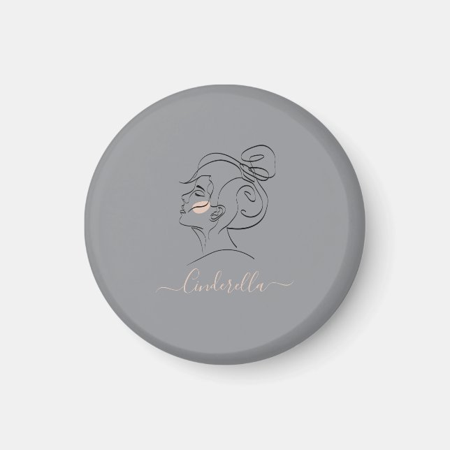 Benutzerdefiniertes modernes Design Monogramm-Gesc Magnet (Vorne)