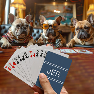 Benutzerdefiniertes modernes einfaches monogrammie spielkarten