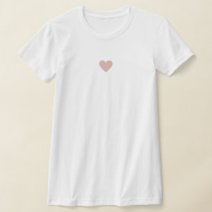 Benutzerdefiniertes Modernes Einfaches Rosa Herz T-Shirt