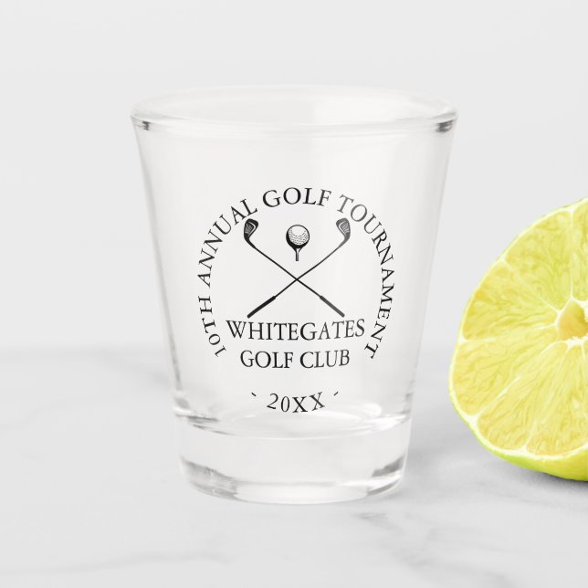 Benutzerdefiniertes modernes Golfclub-Turnier  Schnapsglas (Vorderseite)