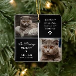 Benutzerdefiniertes modernes Katzen-Gedenkfoto Keramikornament