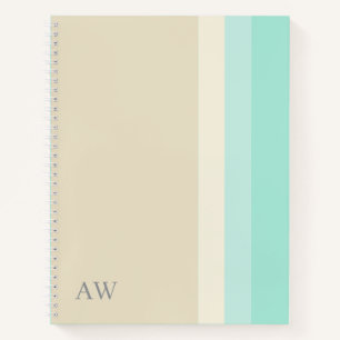 Benutzerdefiniertes modernes Monogramm Beige Sand Notizbuch