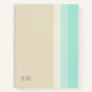 Benutzerdefiniertes modernes Monogramm Beige Sand Notizbuch