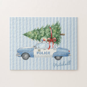 Benutzerdefiniertes modernes Polizeiauto zu Weihna Puzzle