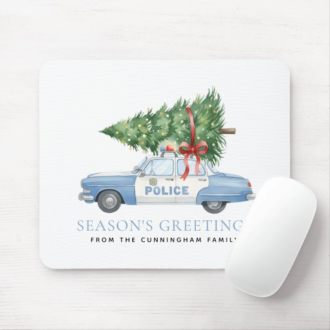 Benutzerdefiniertes modernes Polizeibeamter Weihna Mousepad (Mit Mouse)
