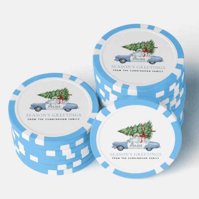 Benutzerdefiniertes modernes Polizeibeamter Weihna Pokerchips (Stapel)