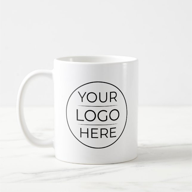 Benutzerdefiniertes modernes rundes Firmenlogo Kaffeetasse (Links)