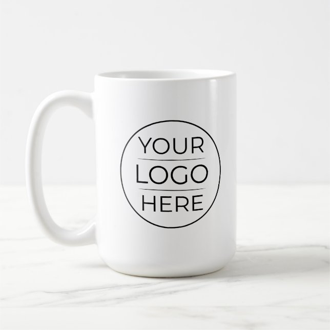 Benutzerdefiniertes modernes rundes Geschäftslogo Kaffeetasse (Links)