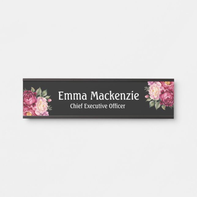 Benutzerdefiniertes modernes Schild mit Blumenbeze (Vorderseite )