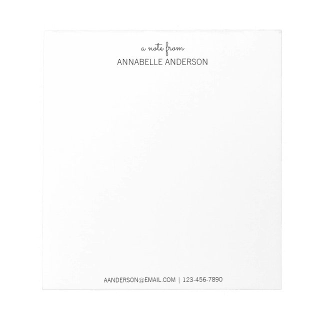 Benutzerdefiniertes, modernes schwarzes Skript: Ei Notizblock (Vorderseite)