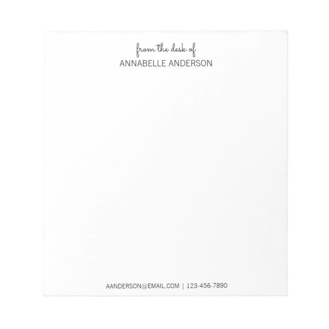 Benutzerdefiniertes modernes schwarzes Skript vom  Notizblock (Vorderseite)