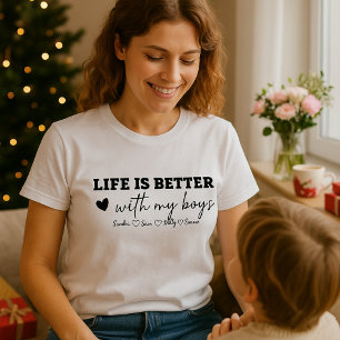 Benutzerdefiniertes Moms-Shirt mit Kindernamen H T-Shirt