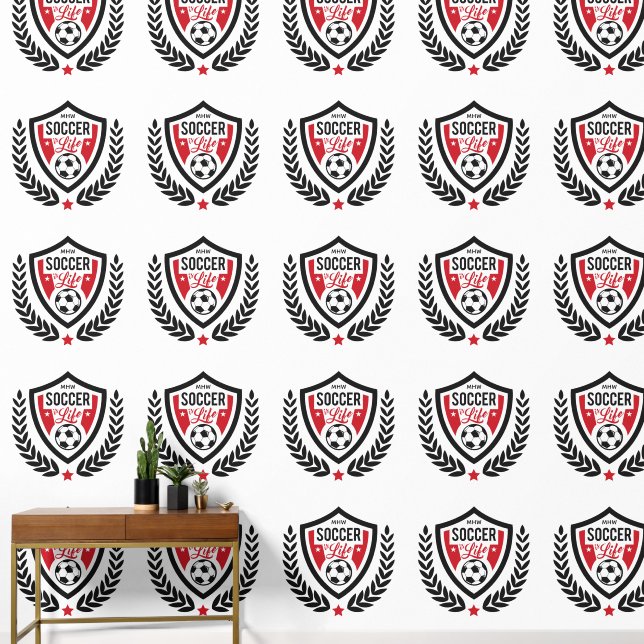 Benutzerdefiniertes Monogram-Fußballlogo Tapete (Korridor)