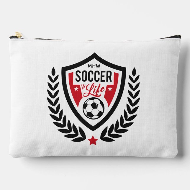 Benutzerdefiniertes Monogram-Fußballlogo Zubehörtasche (Vorderseite)