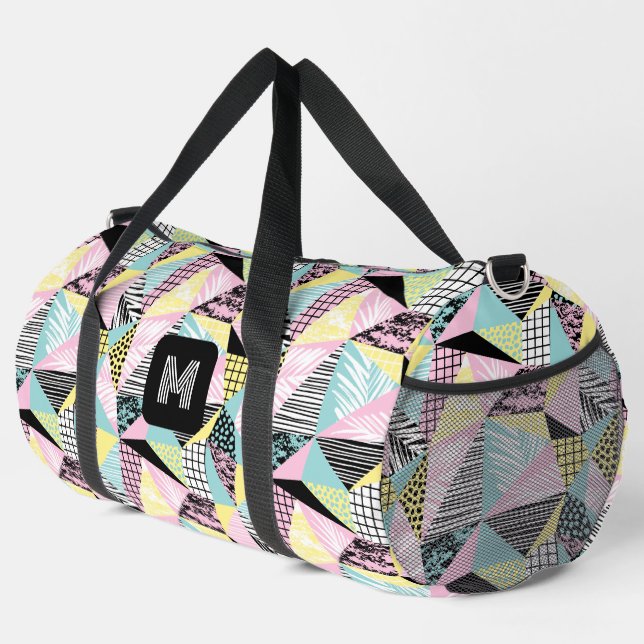 Benutzerdefiniertes Monogramm Abstraktes tropische Duffle Bag (Rechte Ecke)