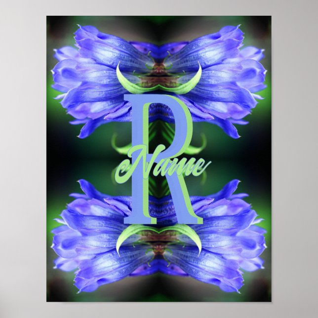 Benutzerdefiniertes Monogramm Anfangsbuchstabe Nam Poster (Vorne)