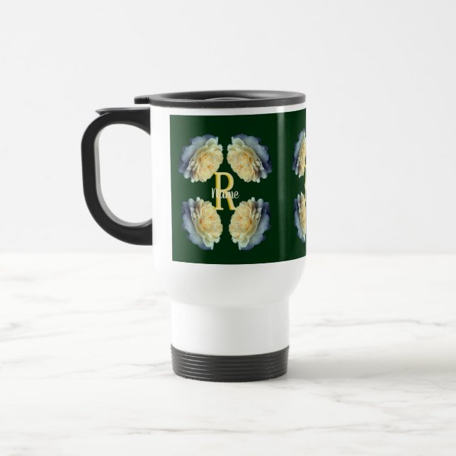 Benutzerdefiniertes Monogramm Anfangsbuchstabe Nam Reisebecher (Links)