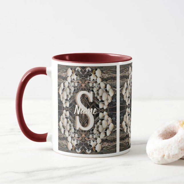 Benutzerdefiniertes Monogramm Anfangsbuchstabe Nam Tasse (Mit Donut)