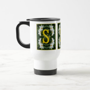 Benutzerdefiniertes Monogramm Anfangsname Weiße Da Reisebecher