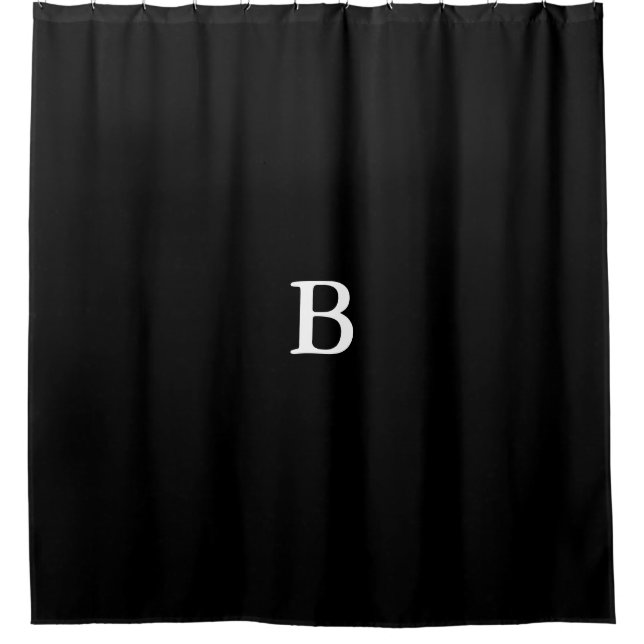 Benutzerdefiniertes Monogramm auf dem Schwarz-Weiß Duschvorhang (Vorderseite)