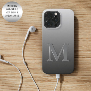 Benutzerdefiniertes Monogramm auf Ombre Schwarz Gr iPhone 16 Pro Max Hülle