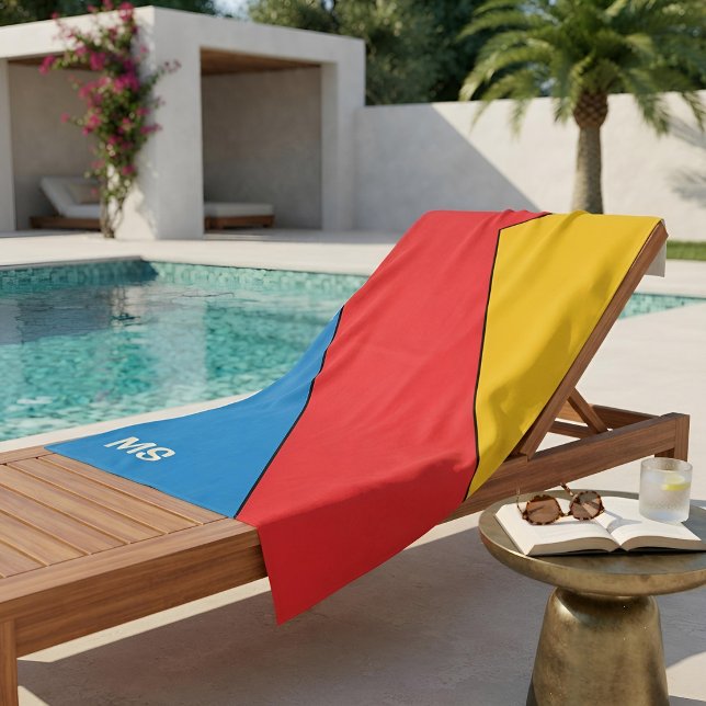 Benutzerdefiniertes Monogramm Bauhaus Moderne Kuns Strandtuch (Von Creator hochgeladen)