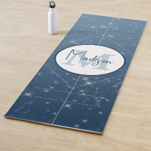 Benutzerdefiniertes Monogramm Blaue Ausrichtung Yogamatte