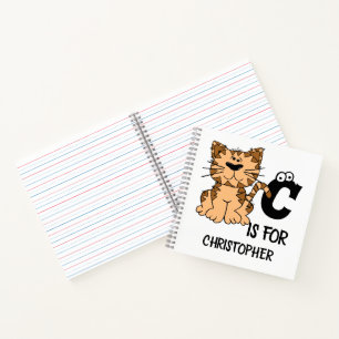 Benutzerdefiniertes Monogramm C ist für Katzen nie Notizbuch