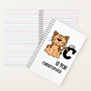 Benutzerdefiniertes Monogramm C ist für Katzen nie Notizbuch